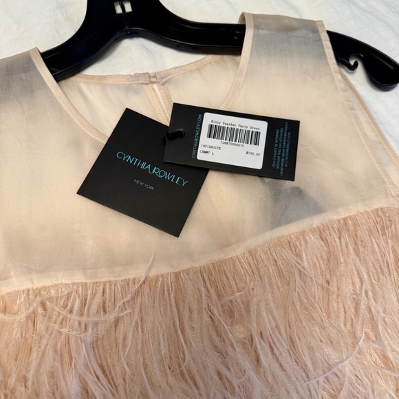Cynthia Rowley Kitty Pink Ombre Feather Dress - NWT - Size L - Picture 3 of 6